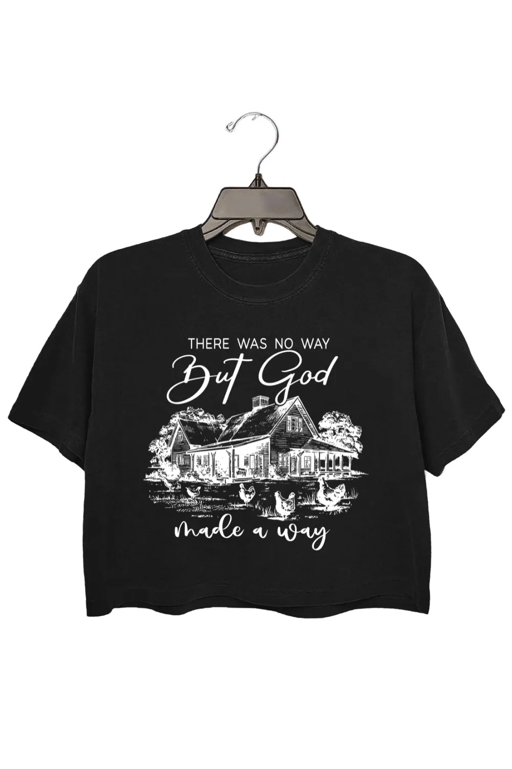 God Made A Way Faith Crop Top For Women sold by Fancy Tees product image thumbnail 3