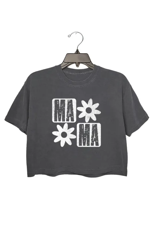 Checker Floral Mama Crop Top For Women sold by Fancy Tees