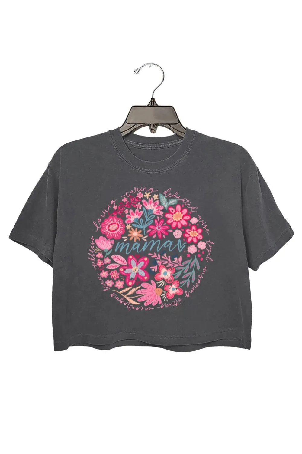 Boho Floral She Is Mom Crop Top For Women sold by Fancy Tees product image thumbnail 2