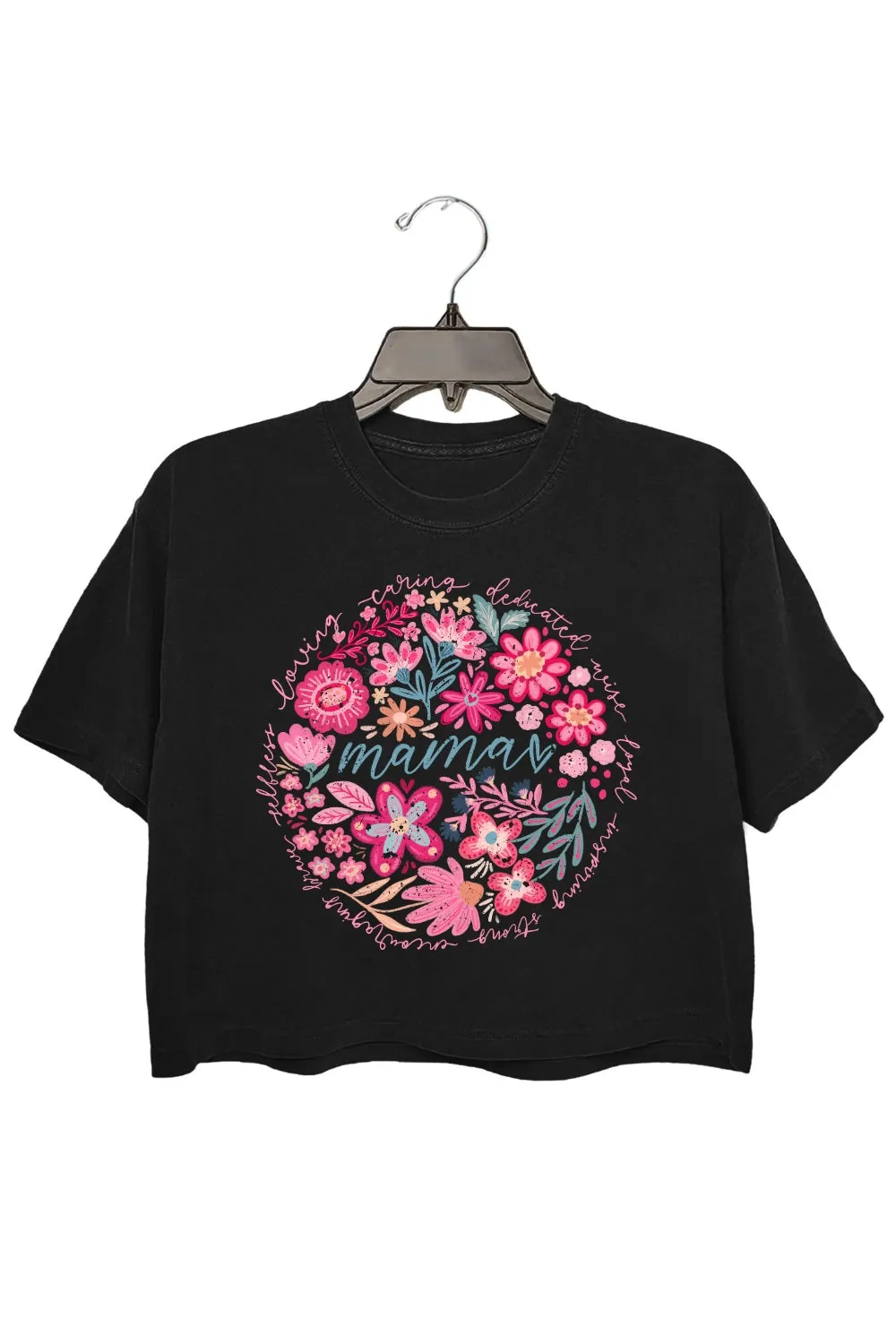 Boho Floral She Is Mom Crop Top For Women sold by Fancy Tees product image thumbnail 3