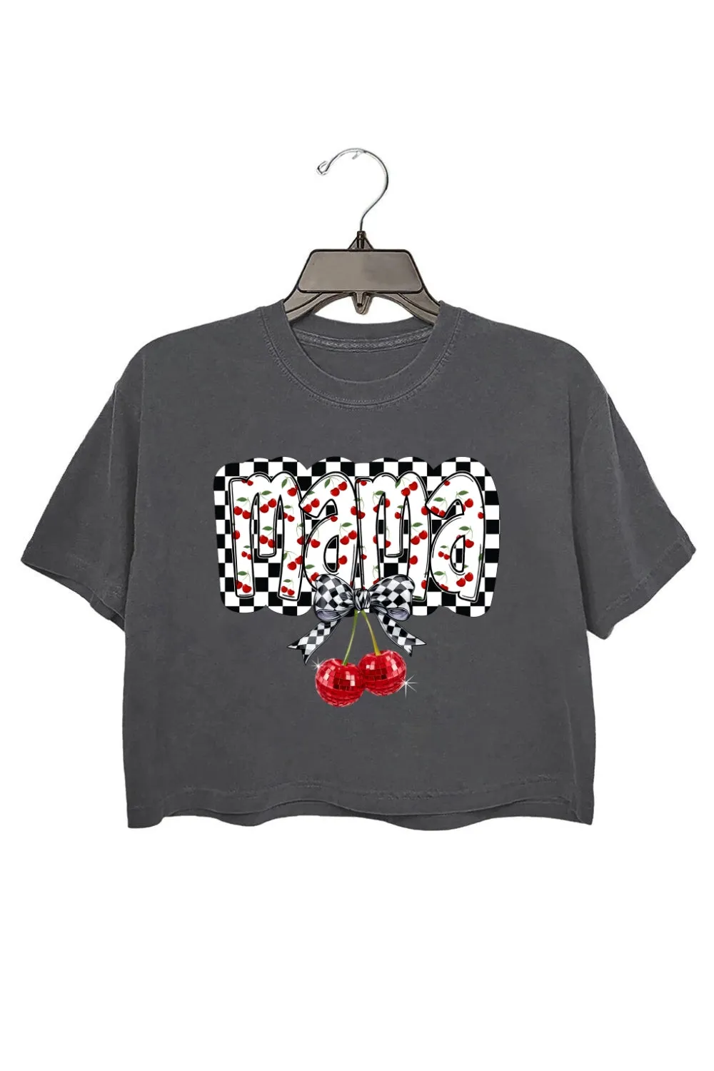 Cherry Bow Coquette Mama Crop Top For Women sold by Fancy Tees