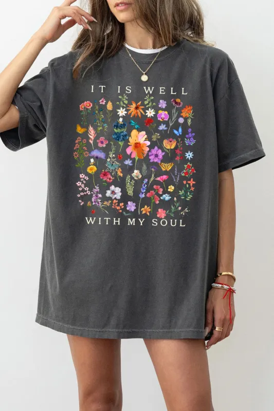 It is Well With My Soul Floral Tee For Women sold by Fancy Tees