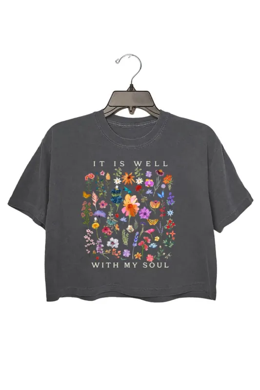 It is Well With My Soul Floral Crop Top For Women sold by Fancy Tees