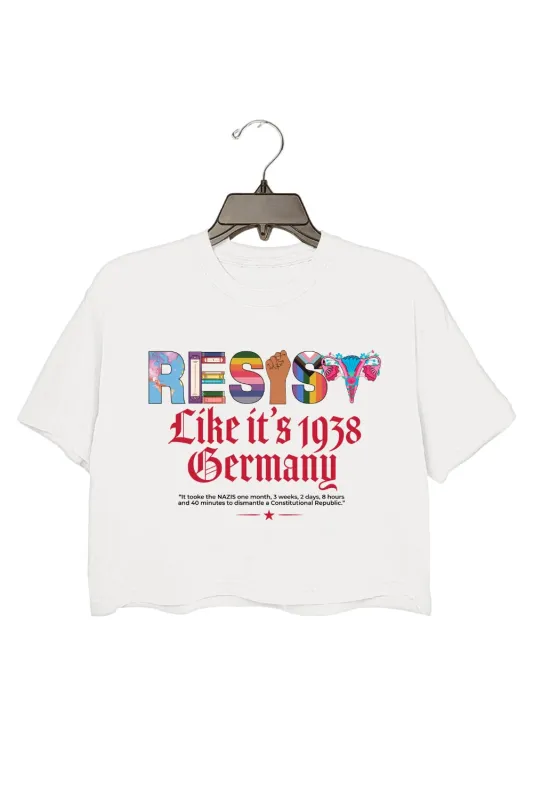 Resist Like It's 1938 Germany Crop Top For Women sold by Fancy Tees