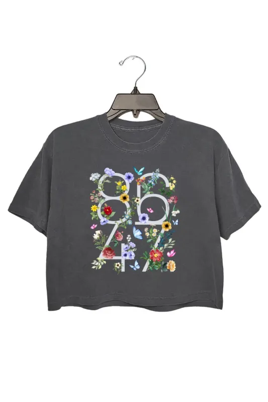 8647 FDT Flowers Crop Top For Women sold by Fancy Tees