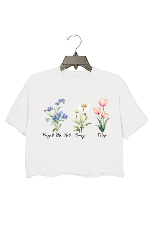 Subtle Floral FDT Crop Top For Women sold by Fancy Tees