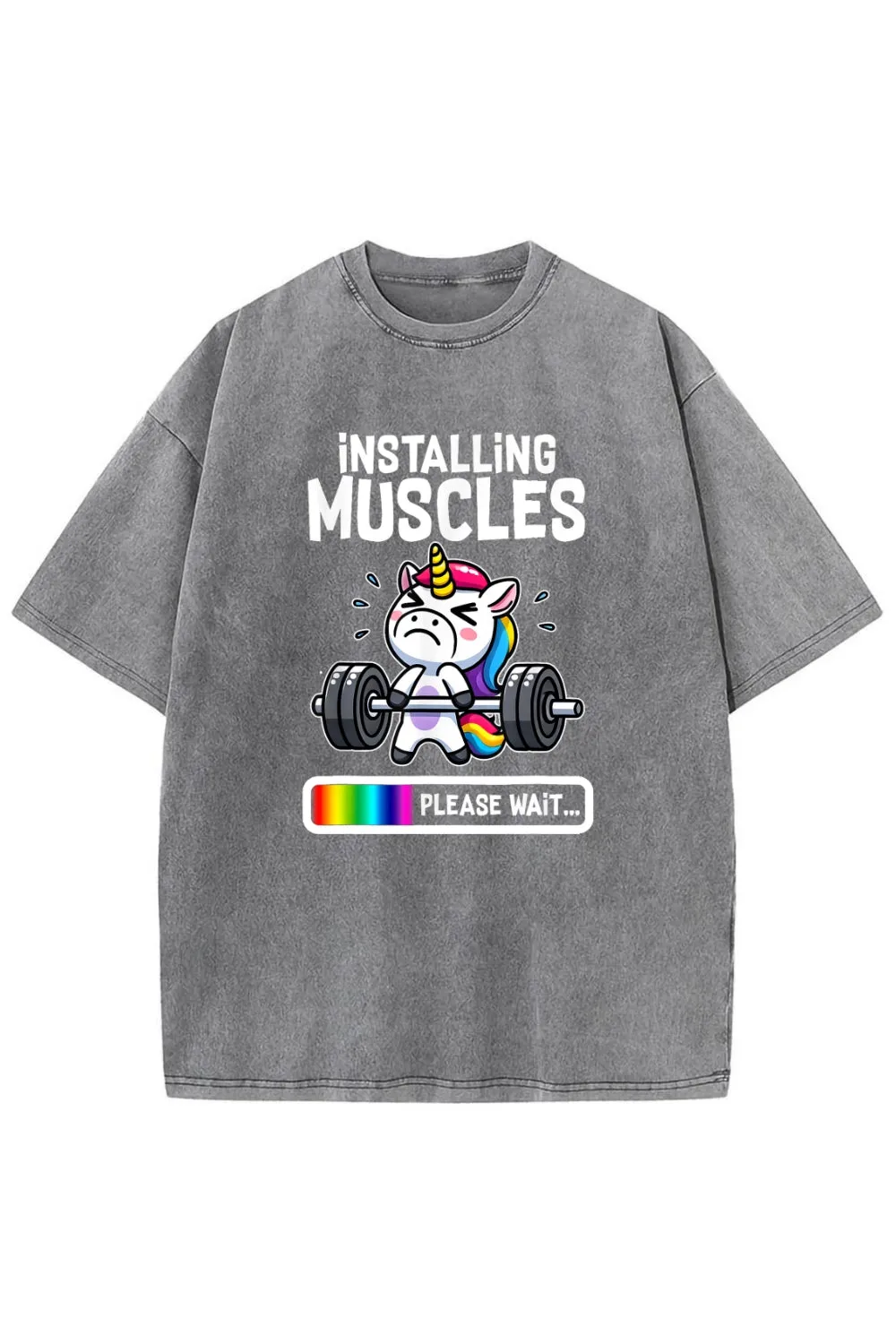 Installing Muscles Gym Washed Tee sold by Fancy Tees product image thumbnail 2
