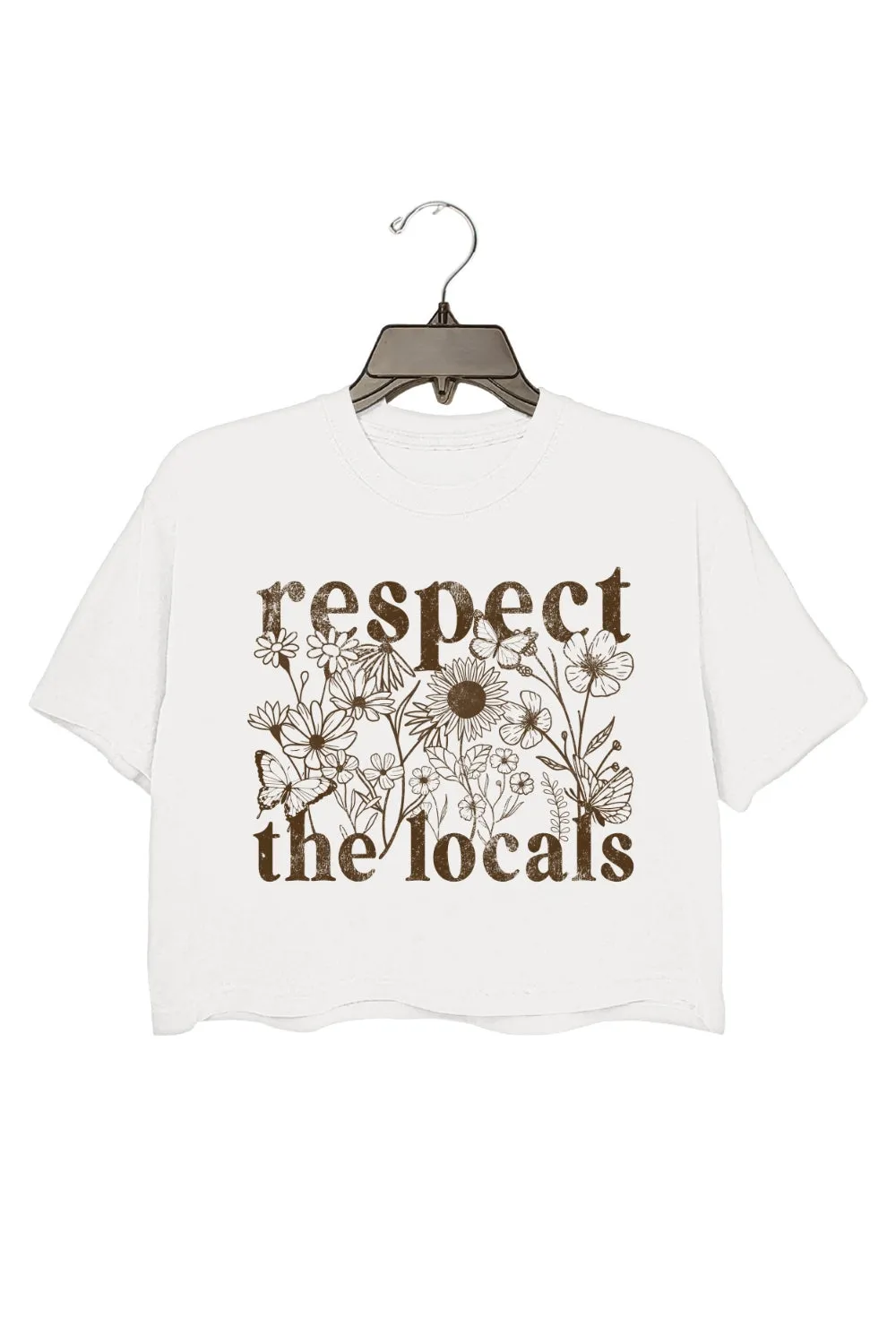 Respect The Locals Flowers Crop Top For Women sold by Fancy Tees product image thumbnail 2