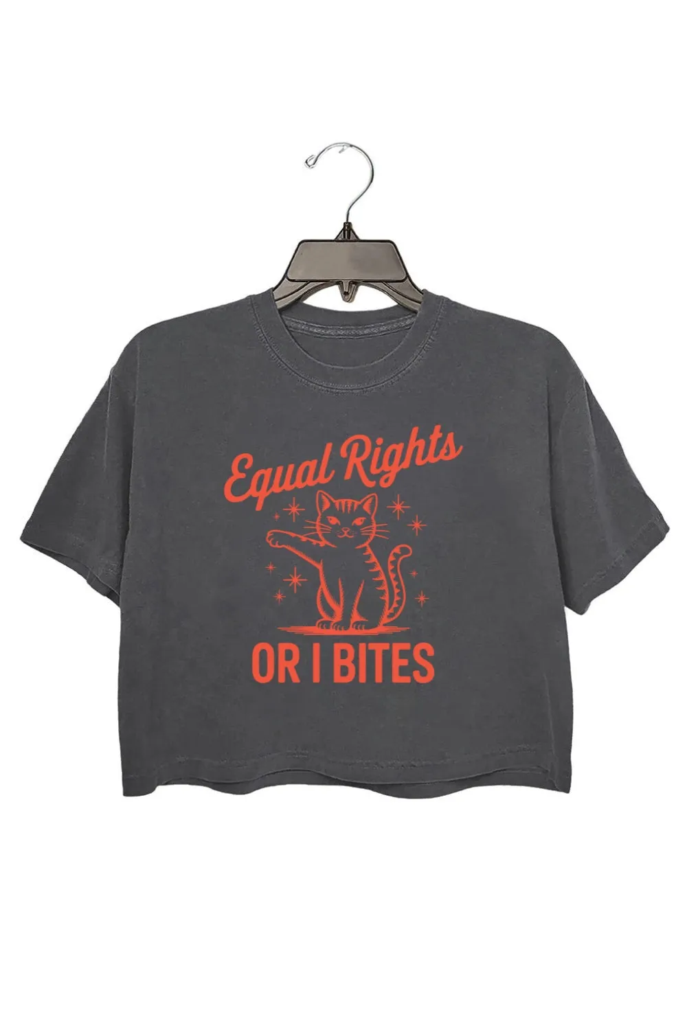 Equal Rights Or I Bites Cat Crop Top For Women sold by Fancy Tees