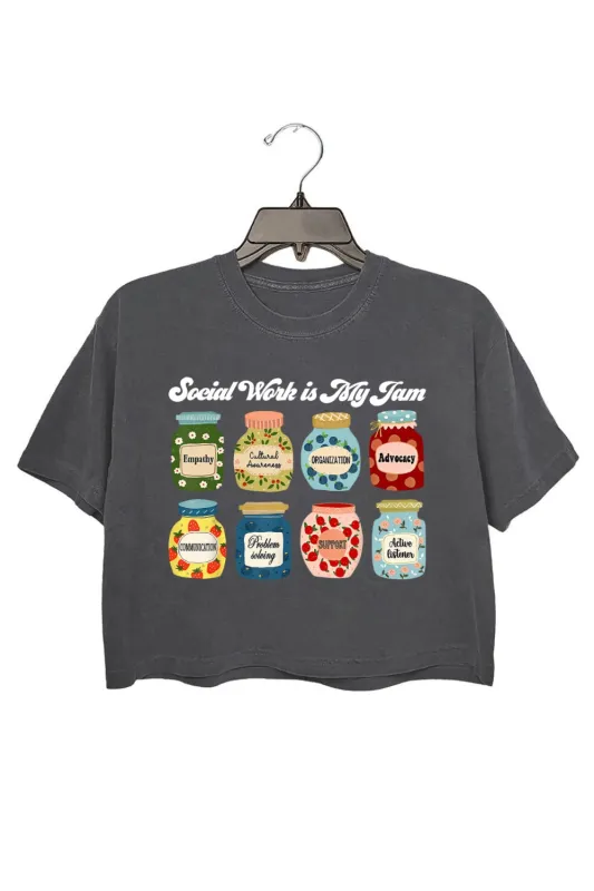 Social Work Is My Jam Crop Top For Women sold by Fancy Tees