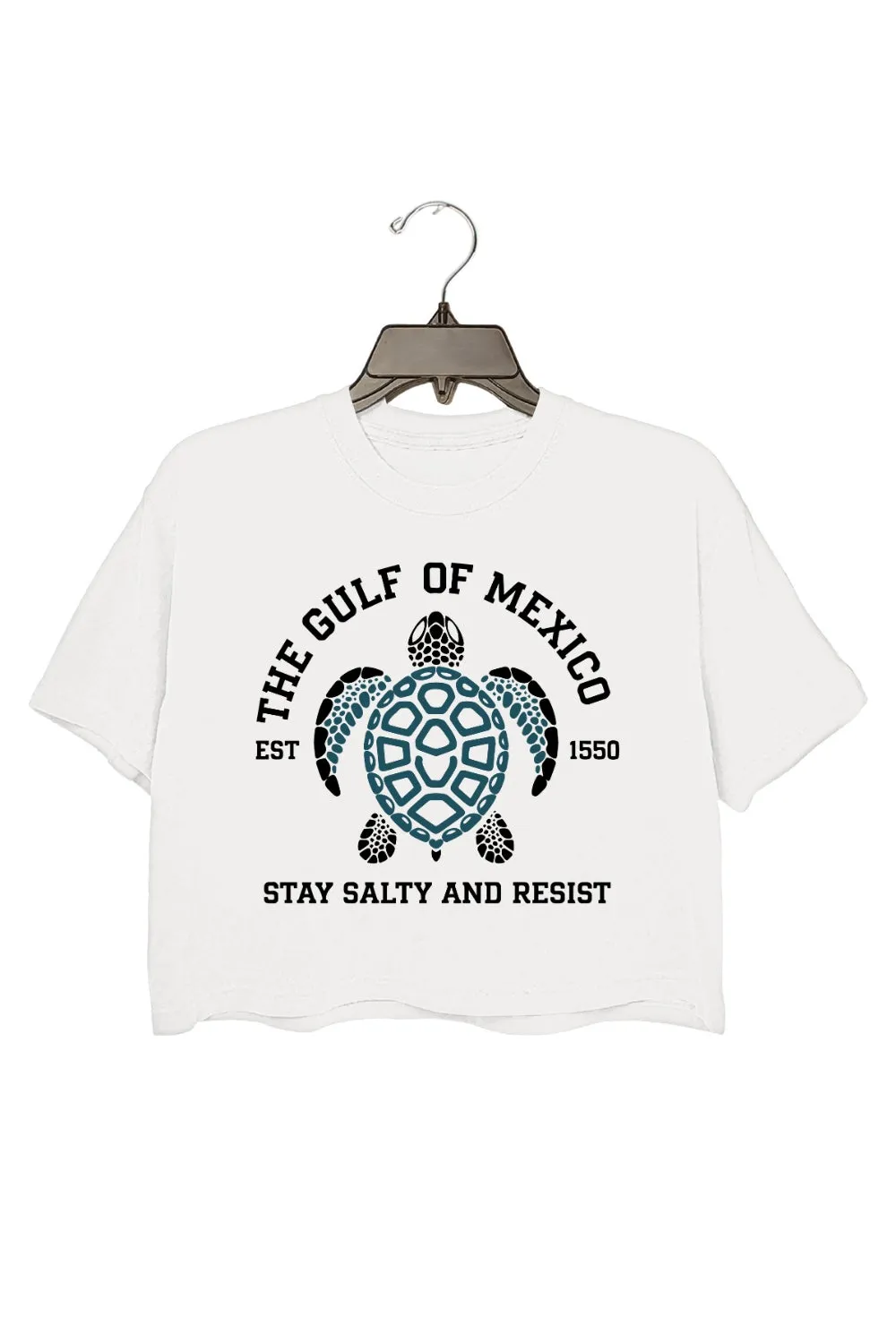 Gulf of Mexico Turtle Crop Top For Women sold by Fancy Tees product image thumbnail 2