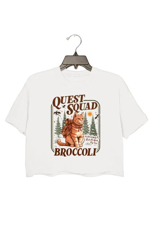 Quest Squad Broccoli Cat Crop Top For Women sold by Fancy Tees