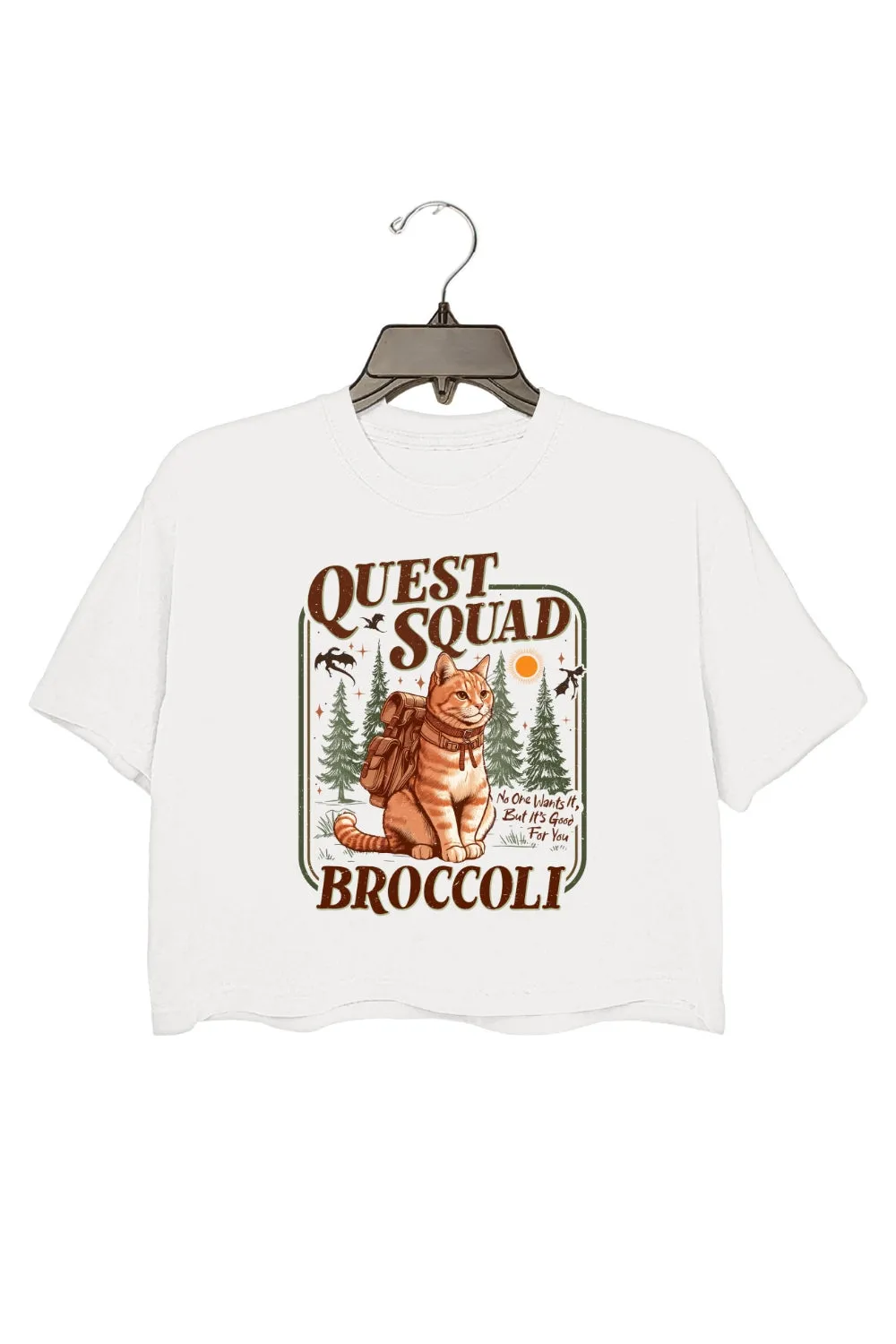 Quest Squad Broccoli Cat Crop Top For Women sold by Fancy Tees