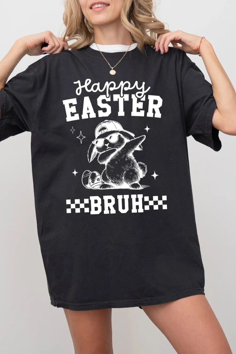 Happy Easter Bruh Bunny Tee For Women sold by Fancy Tees product image thumbnail 3