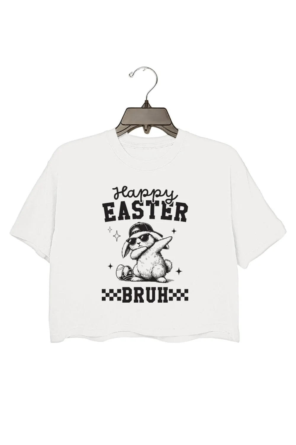 Happy Easter Bruh Bunny Crop Top For Women sold by Fancy Tees product image thumbnail 2