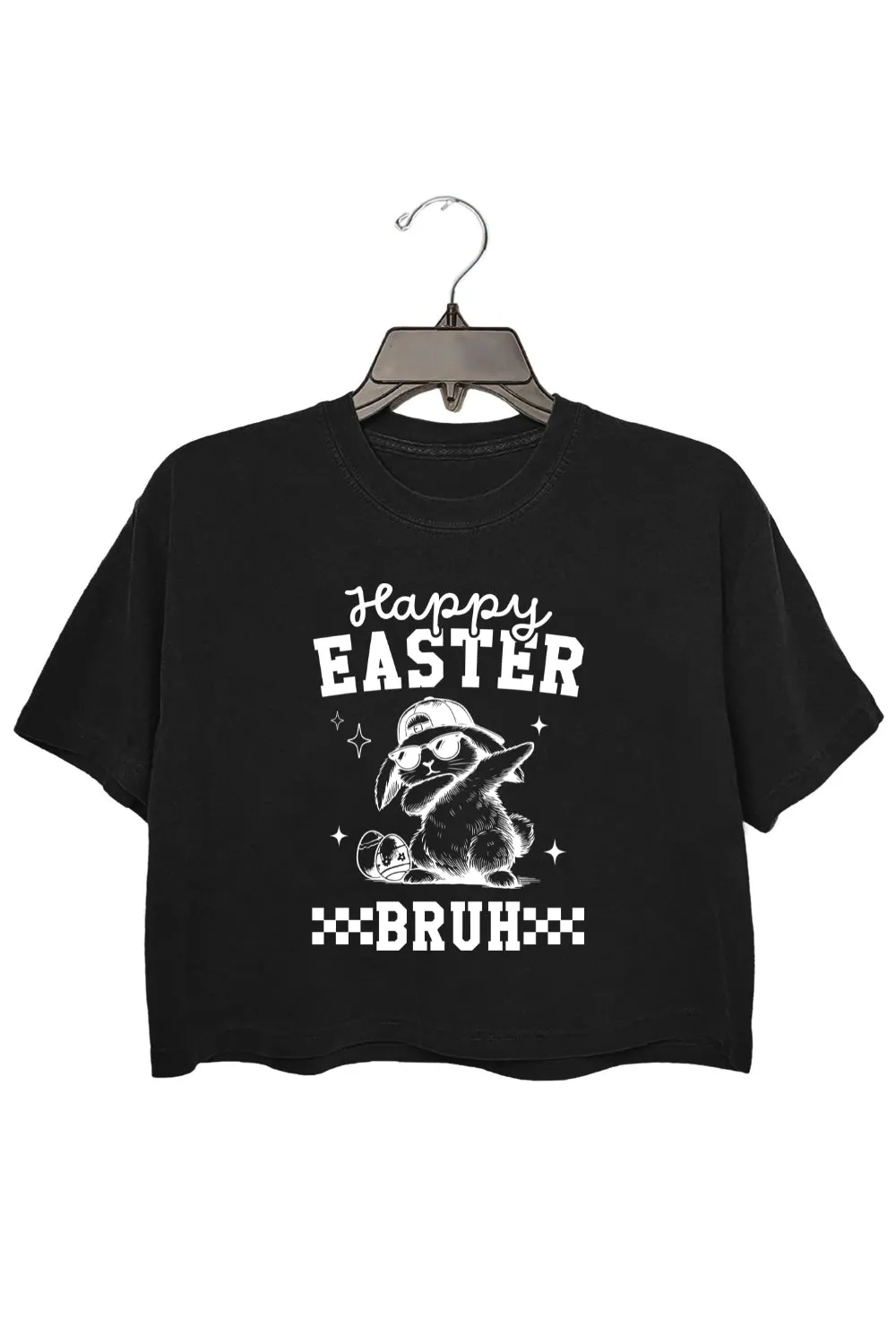 Happy Easter Bruh Bunny Crop Top For Women sold by Fancy Tees product image thumbnail 3