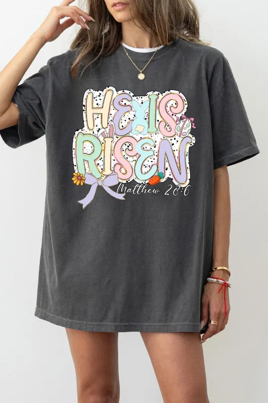 He Is Risen Glitter Easter Coquette Tee For Women sold by Fancy Tees
