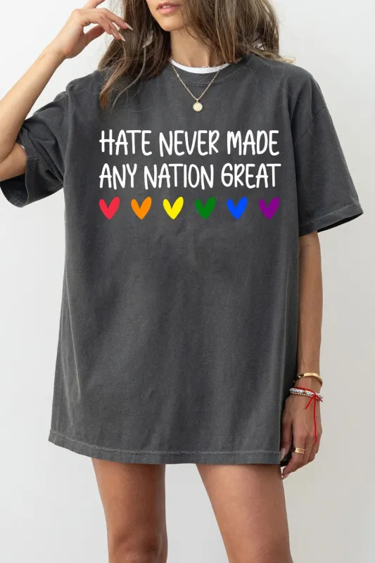 Hate Never Made Any Nation Great Quote Tee For Women sold by Fancy Tees