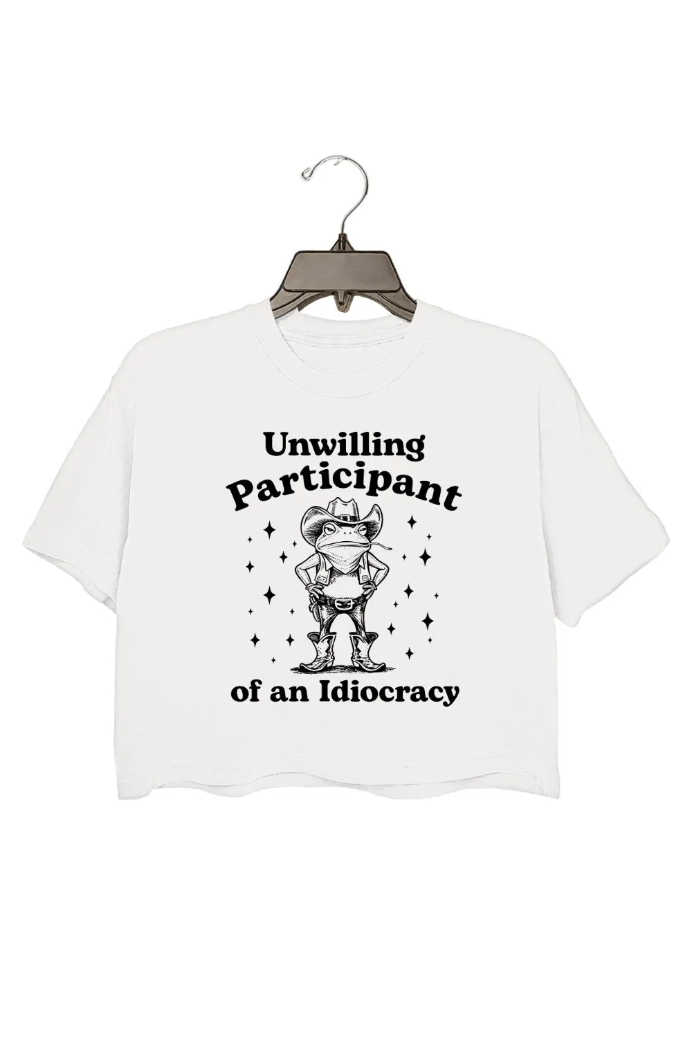 Unwilling Participant Of An Idiocracy Frog Crop Top For Women sold by Fancy Tees