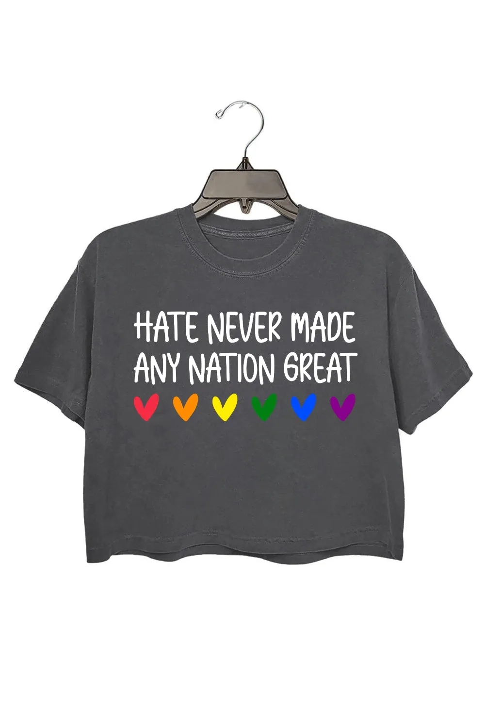 Hate Never Made Any Nation Great Quote Crop Top For Women sold by Fancy Tees