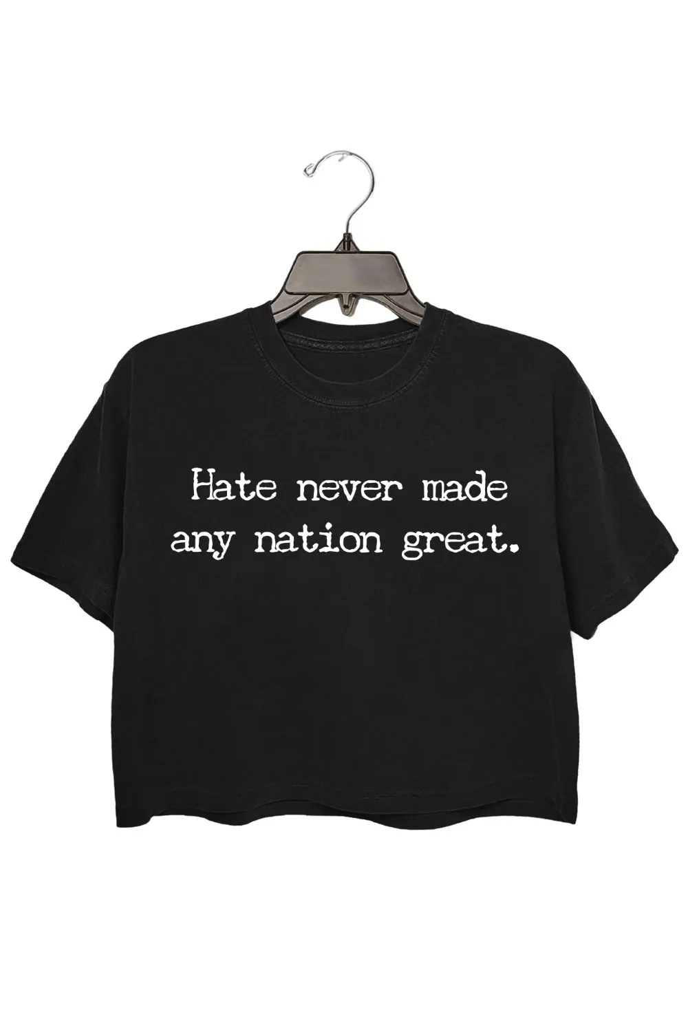 Hate Never Made Any Nation Great Crop Top For Women sold by Fancy Tees product image thumbnail 3