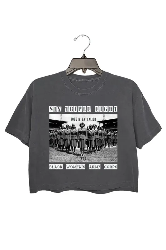 6888th Six Triple Eight Black Women's Army Crop Top For Women sold by Fancy Tees