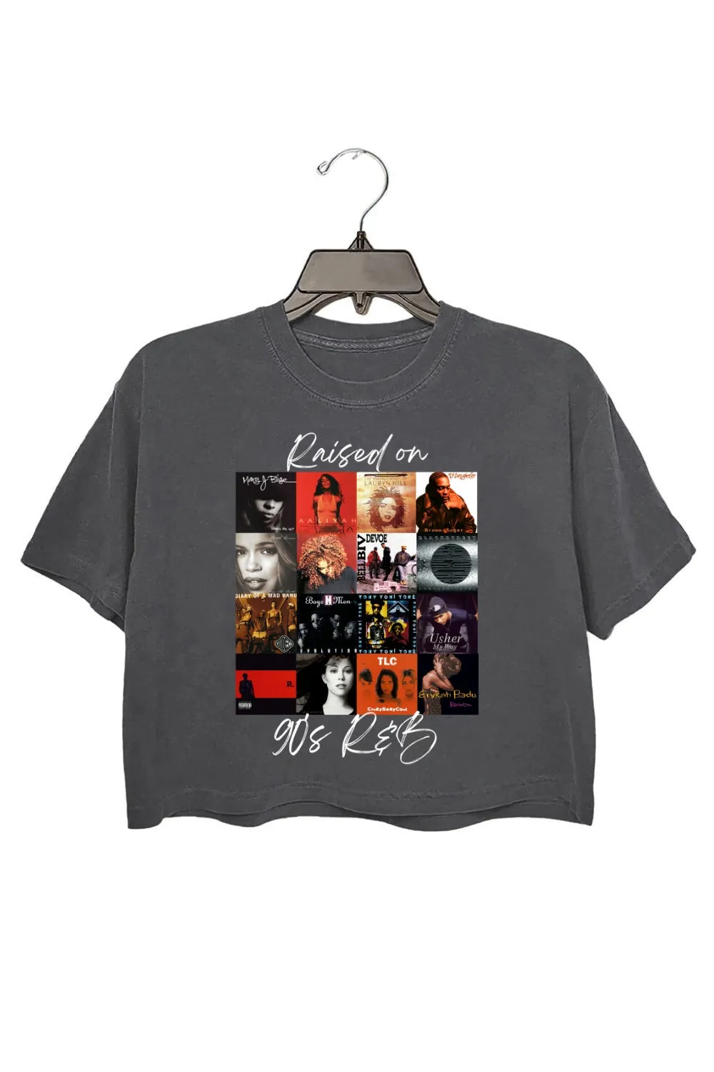 Raised On 90's R&B Album Cover Crop Top For Women sold by Fancy Tees