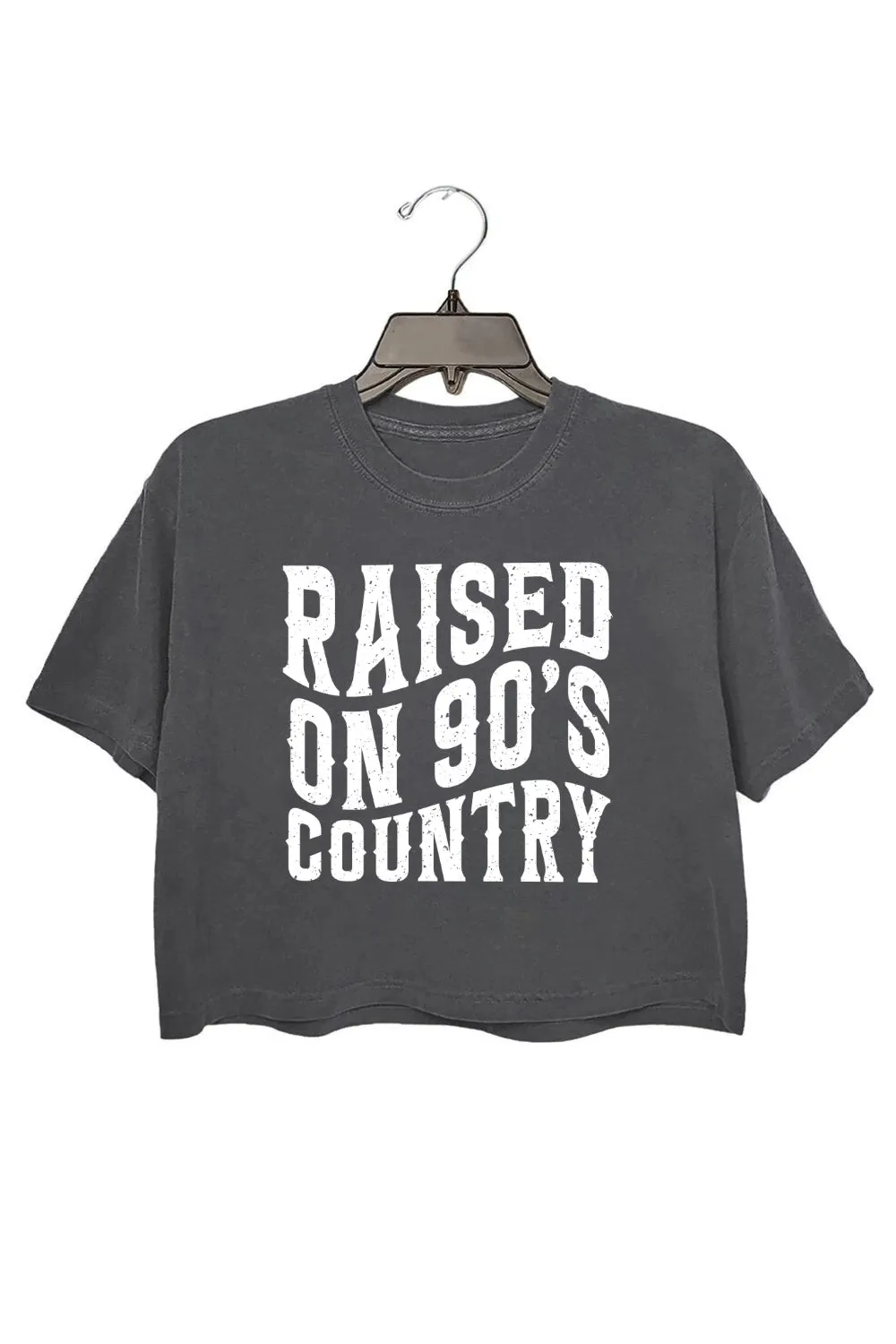 Raised on 90s Country Music Crop Top For Women sold by Fancy Tees