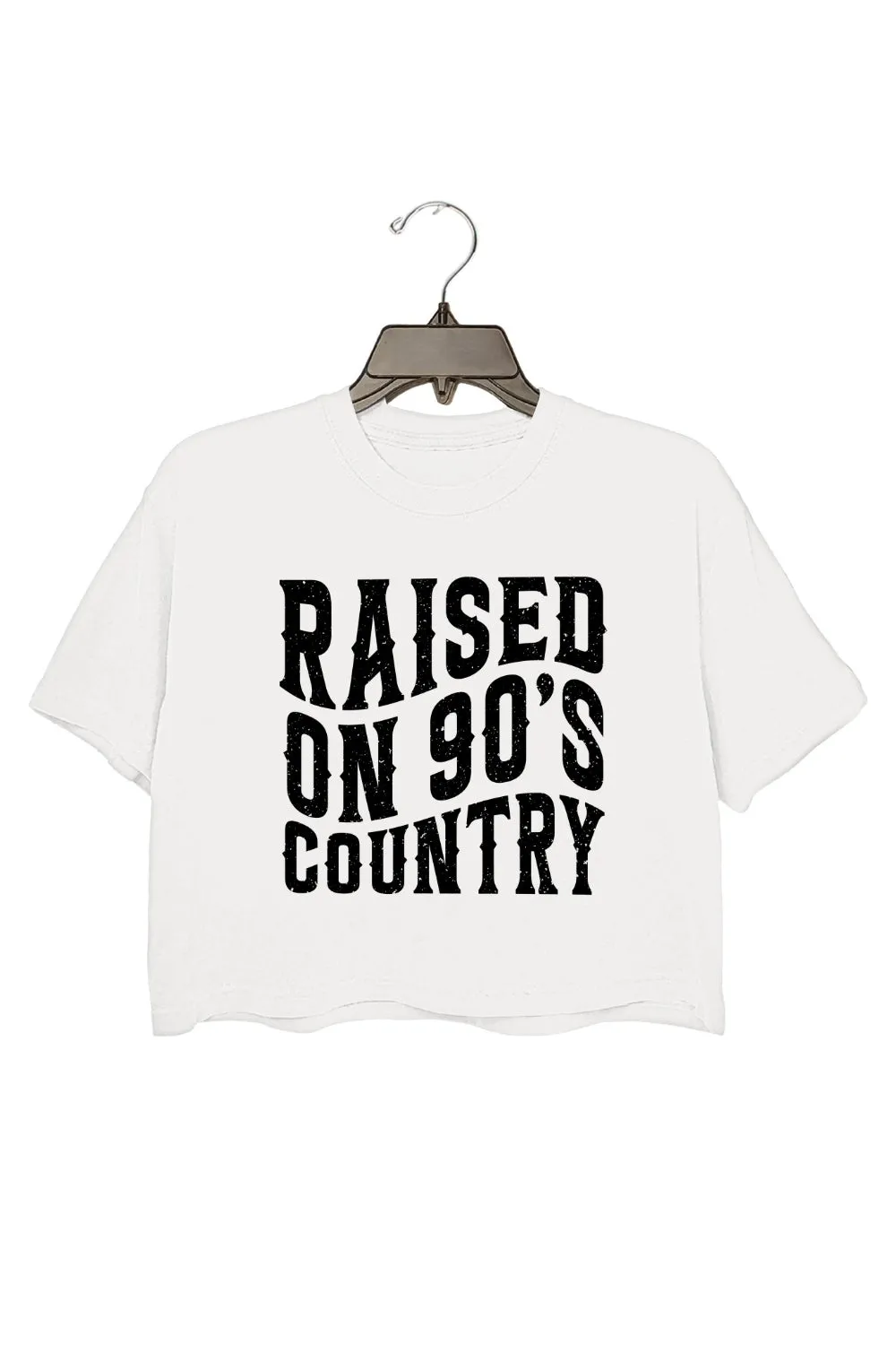 Raised on 90s Country Music Crop Top For Women sold by Fancy Tees product image thumbnail 2