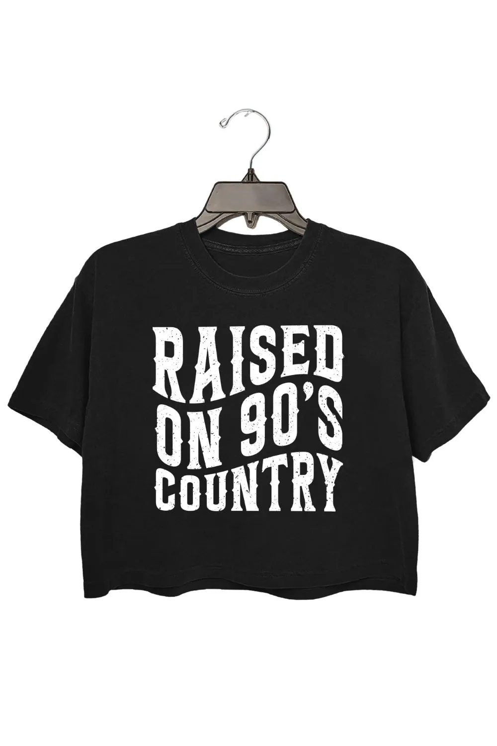 Raised on 90s Country Music Crop Top For Women sold by Fancy Tees product image thumbnail 3