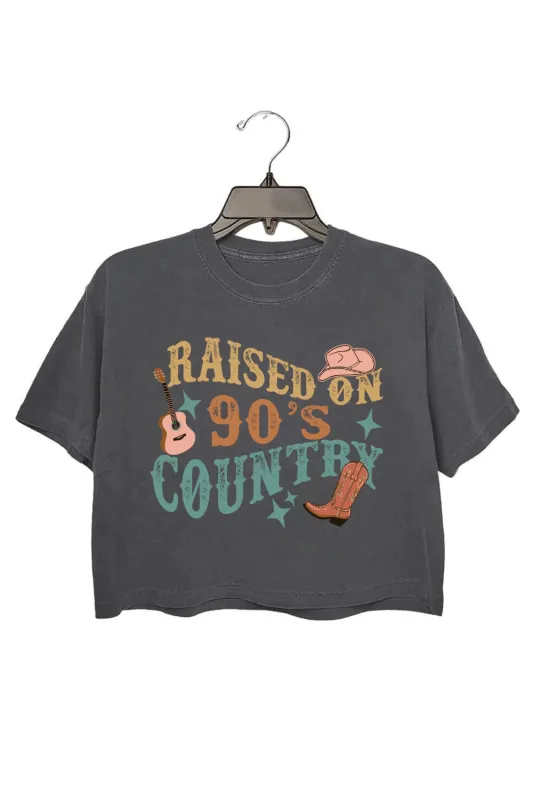 Rainbow Raised on 90s Country Crop Top For Women sold by Fancy Tees