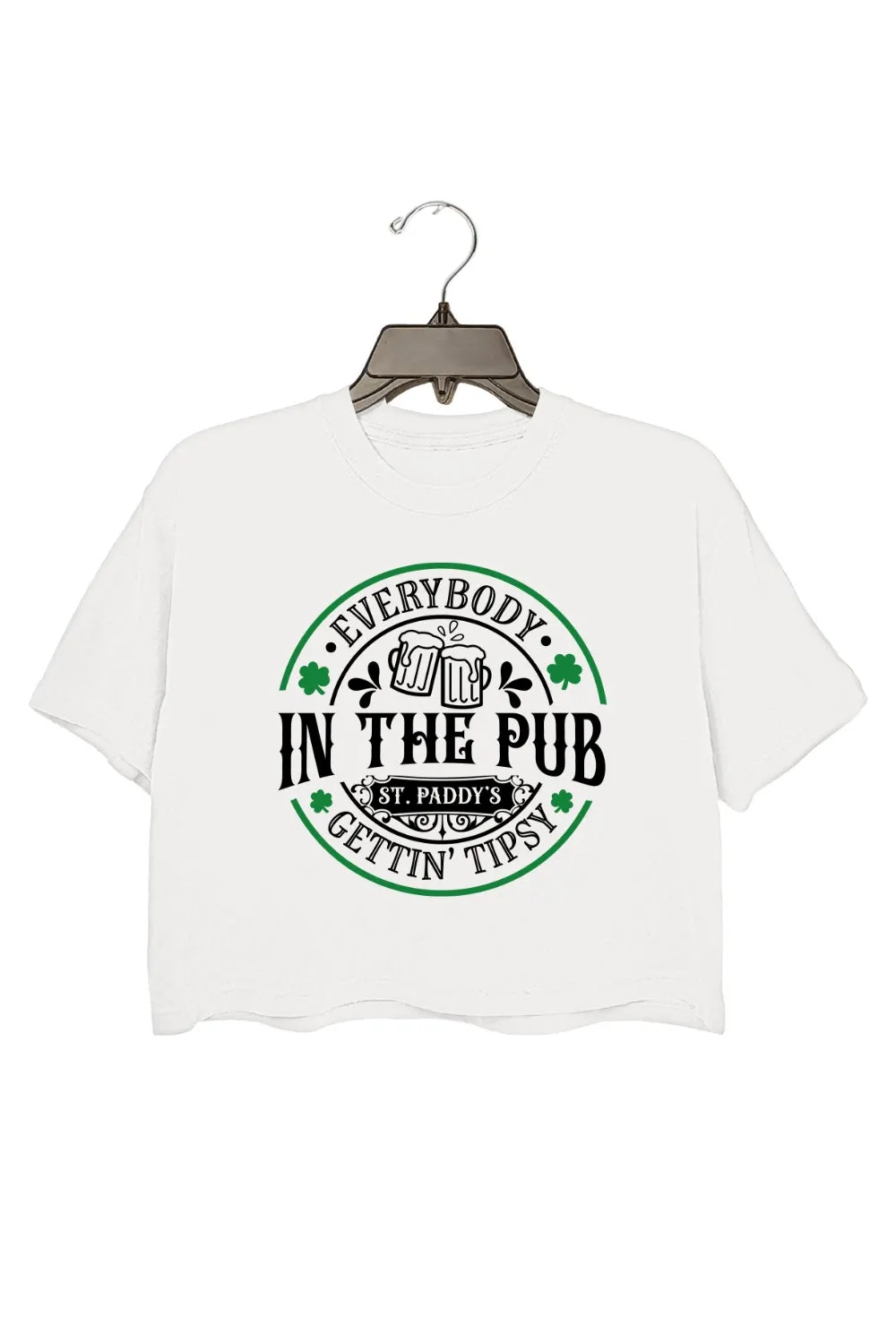 Everybody In The Pub St Patrick's Day Crop Top For Women sold by Fancy Tees product image thumbnail 2