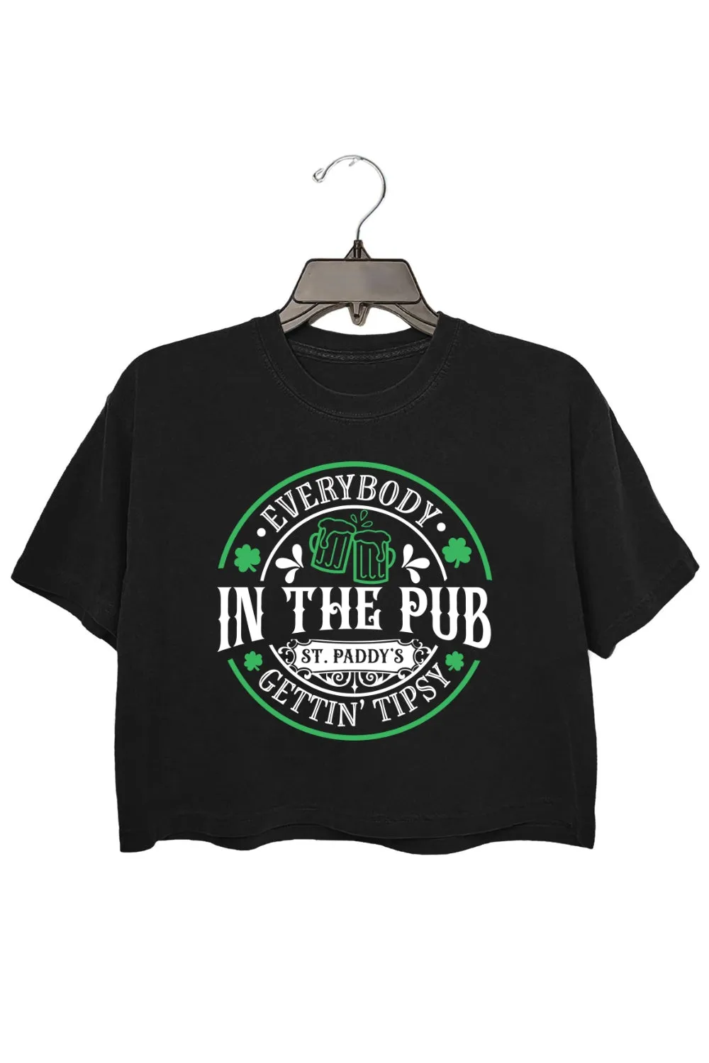 Everybody In The Pub St Patrick's Day Crop Top For Women sold by Fancy Tees product image thumbnail 3