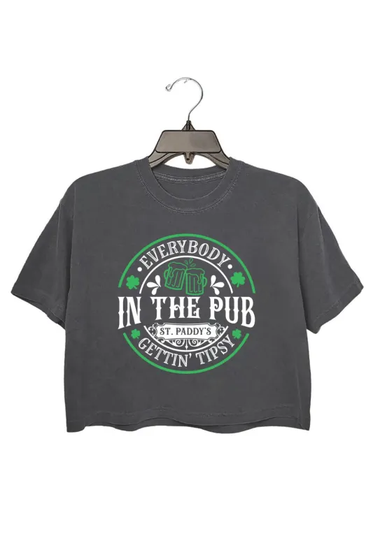 Everybody In The Pub St Patrick's Day Crop Top For Women sold by Fancy Tees
