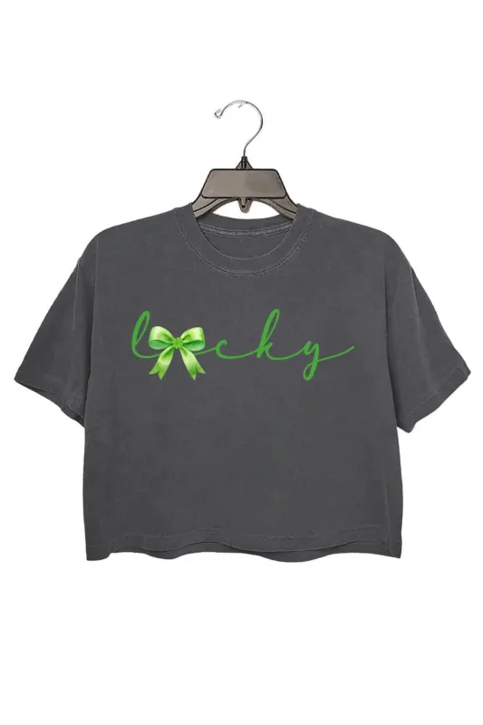 Lucky St.Patricks Day Coquette Crop Top For Women sold by Fancy Tees