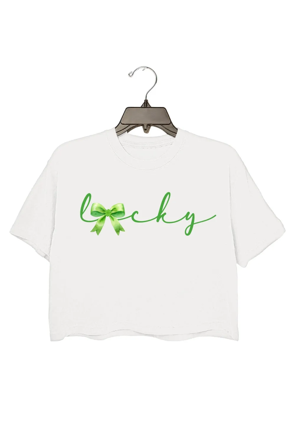 Lucky St.Patricks Day Coquette Crop Top For Women sold by Fancy Tees product image thumbnail 2