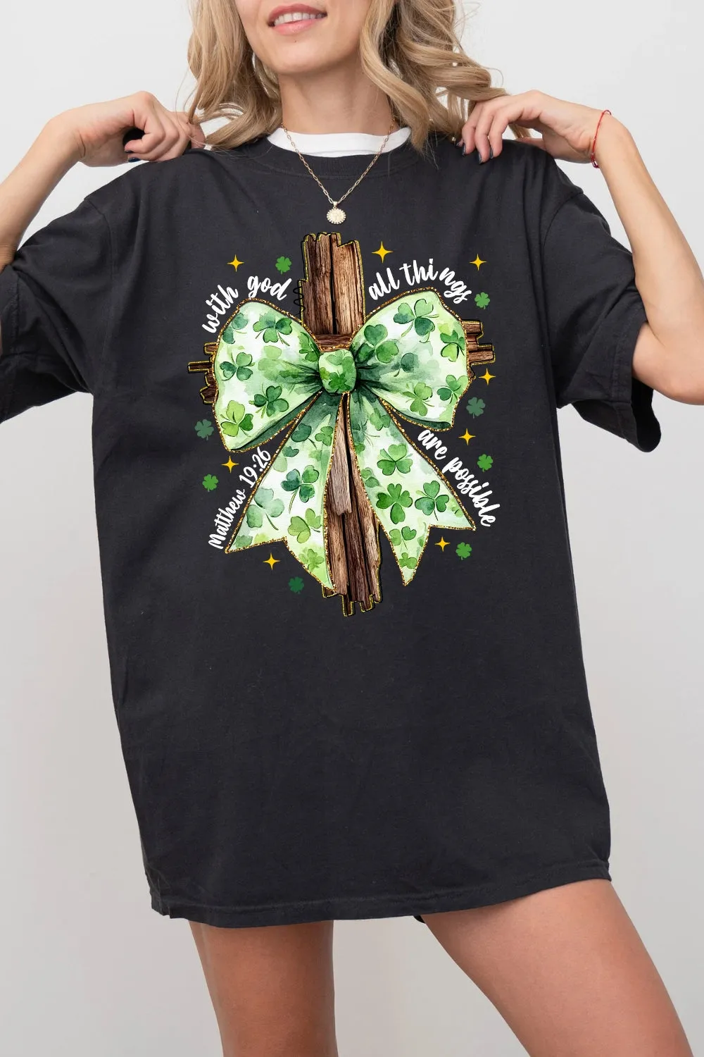 St. Patrick's Christian Cross Tee For Women sold by Fancy Tees product image thumbnail 3