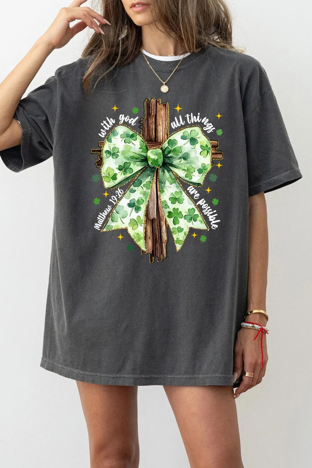 St. Patrick's Christian Cross Tee For Women sold by Fancy Tees