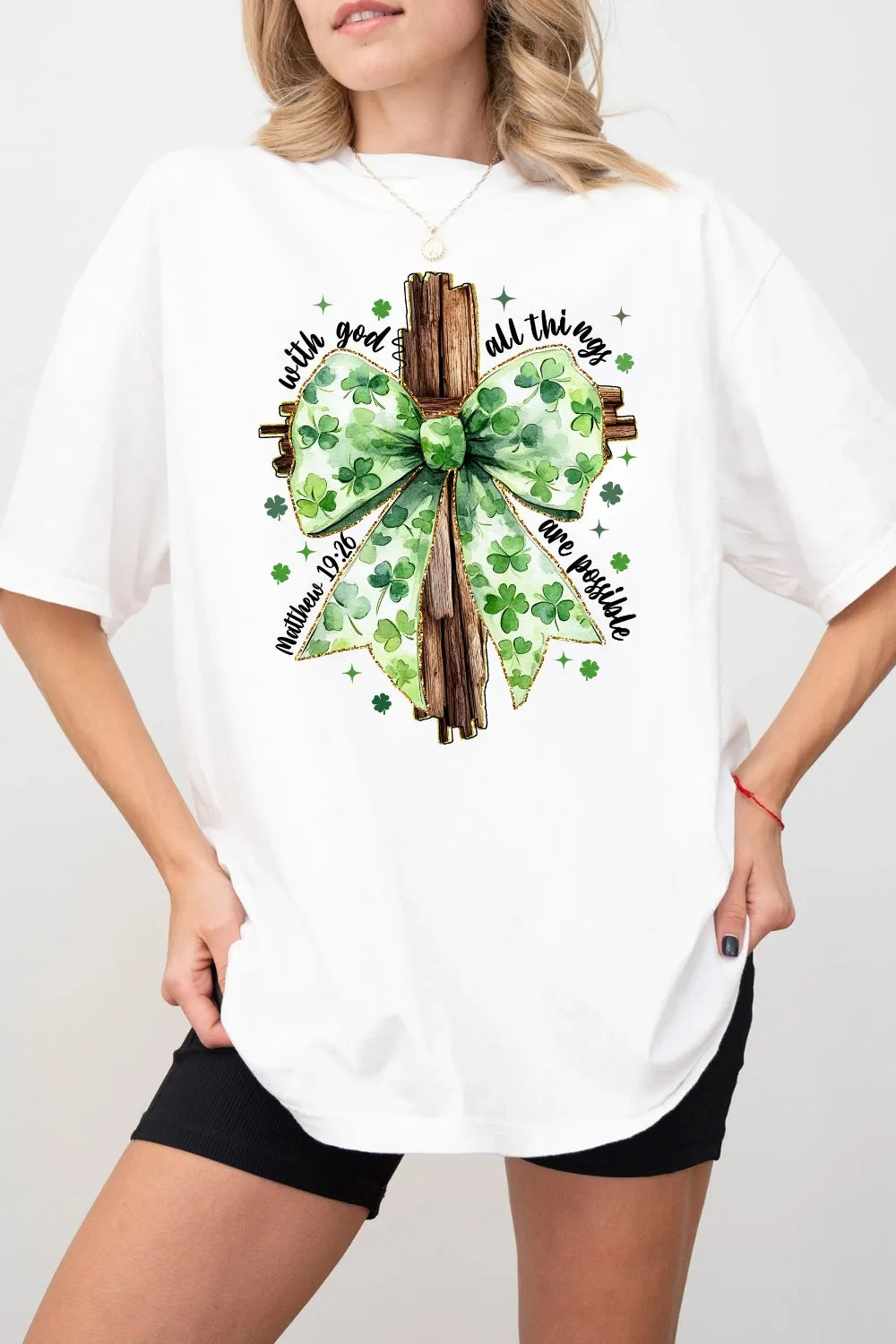 St. Patrick's Christian Cross Tee For Women sold by Fancy Tees product image thumbnail 2