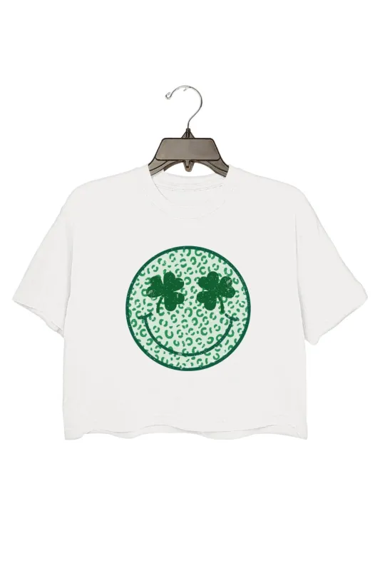 Happy St. Patrick's Day Smile Crop Top For Women sold by Fancy Tees