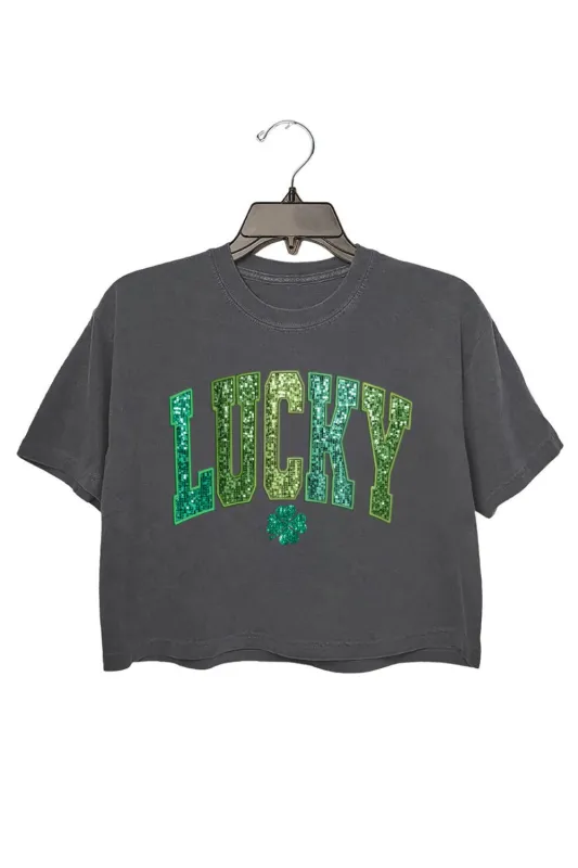 Retro St Patrick's Lucky Crop Top For Women sold by Fancy Tees