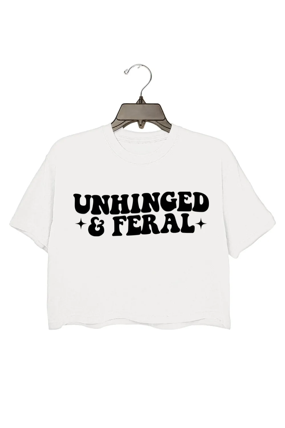 Unhinged and Feral Funny Crop Top For Women sold by Fancy Tees product image thumbnail 2