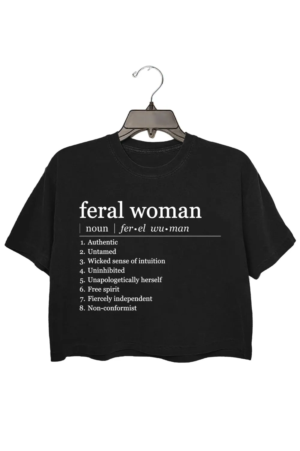 Feral Woman Definition Crop Top For Women sold by Fancy Tees product image thumbnail 3