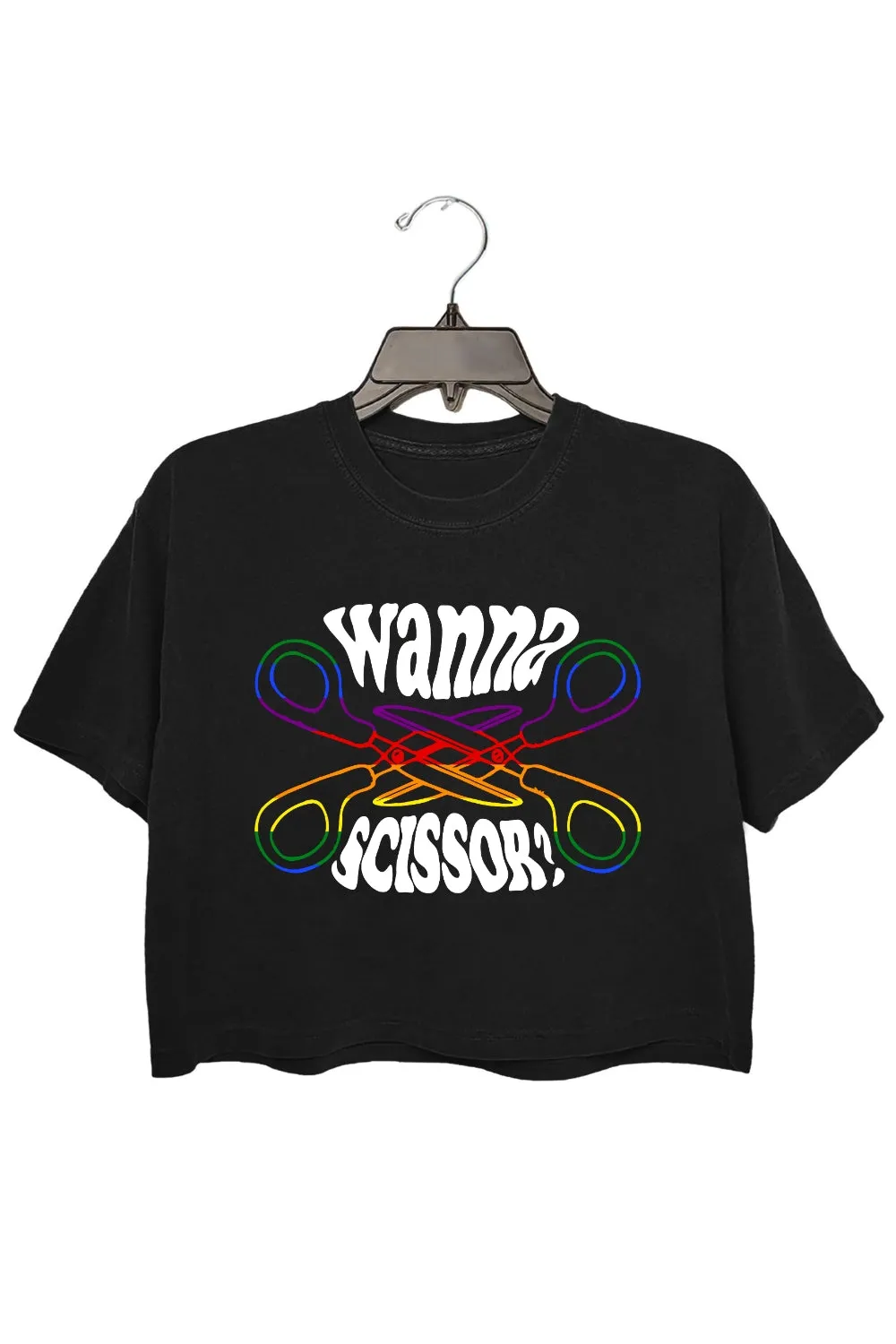Wanna Scissor Lesbian Crop Top For Women sold by Fancy Tees product image thumbnail 3