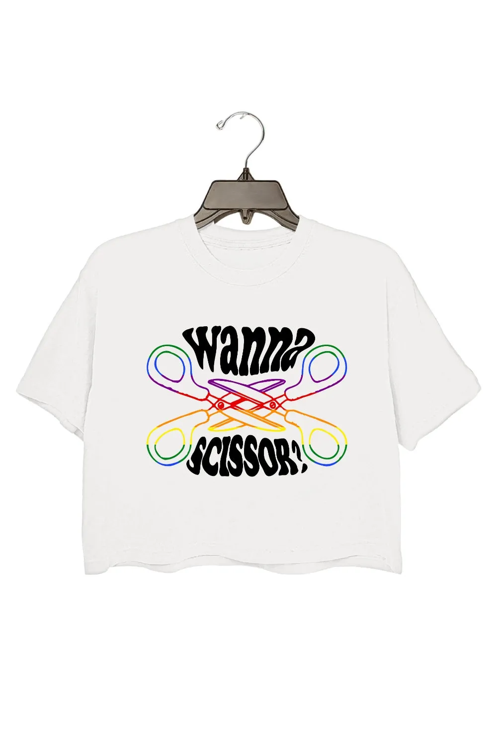 Wanna Scissor Lesbian Crop Top For Women sold by Fancy Tees product image thumbnail 2