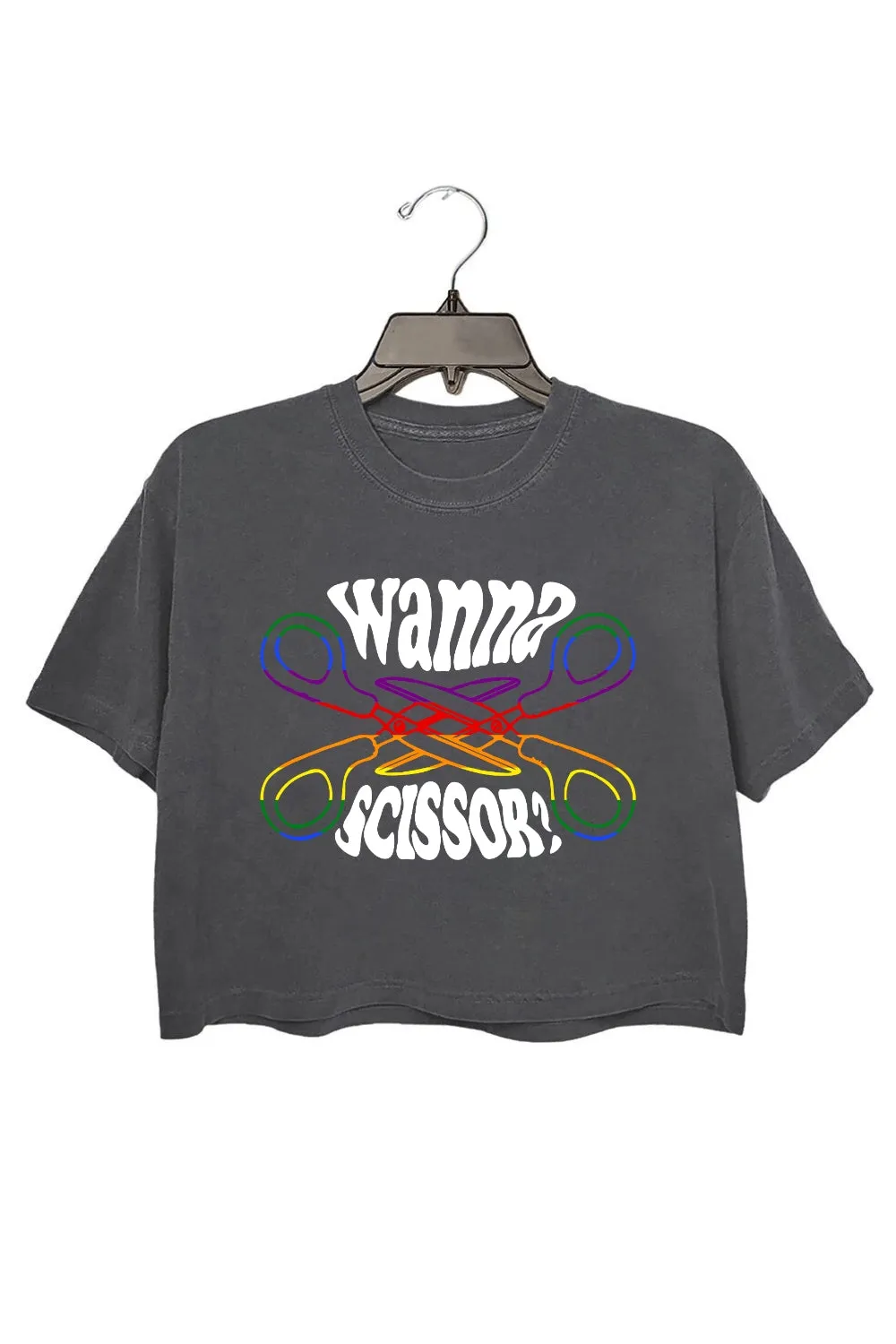 Wanna Scissor Lesbian Crop Top For Women sold by Fancy Tees