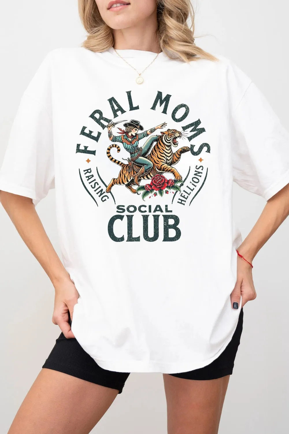 Feral Mom Socials Club Tee For Women sold by Fancy Tees product image thumbnail 2