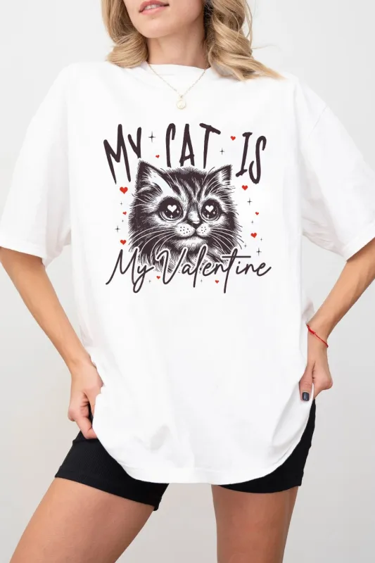 My Cat Is My Valentine Tee For Women sold by Fancy Tees
