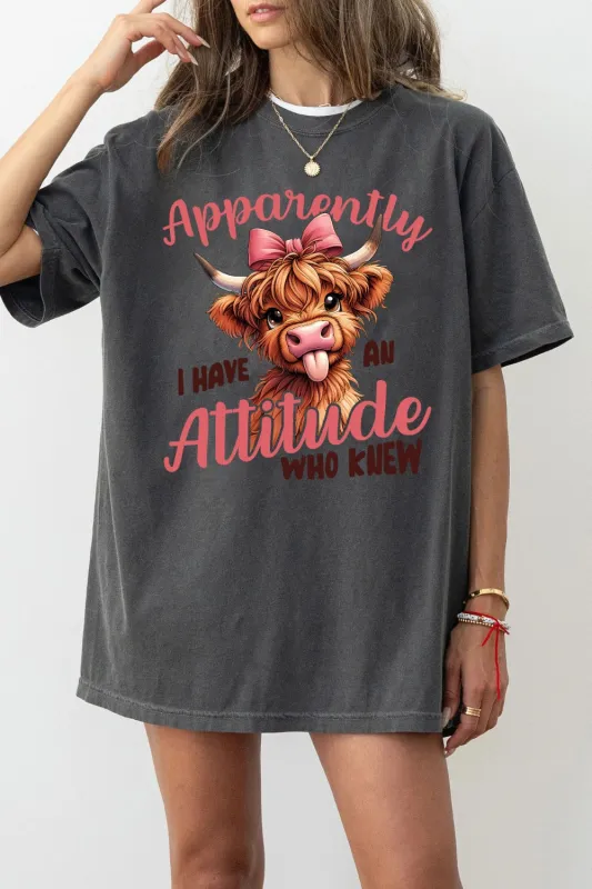 Highland Cow Funny Attitude Tee For Women sold by Fancy Tees