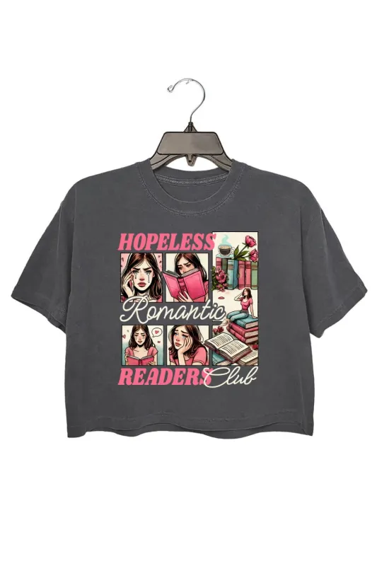 Hopeless Romantic Readers Book Club Crop Top For Women sold by Fancy Tees
